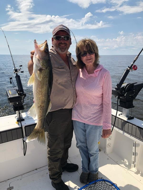 We continue to work Big Traverse Bay with crawler harnesses drifting mostly  in the 30-31 foot of water range - Border View Lodge